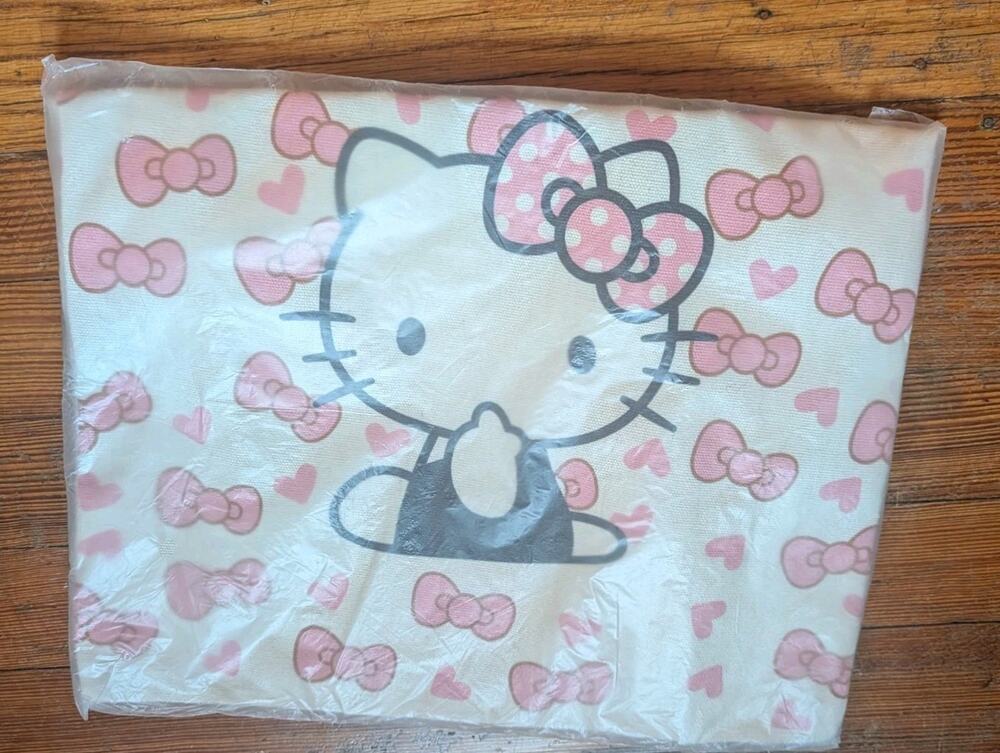 Hello kitty pink and cream tote bag purse with inner zipper 33X35 #1044